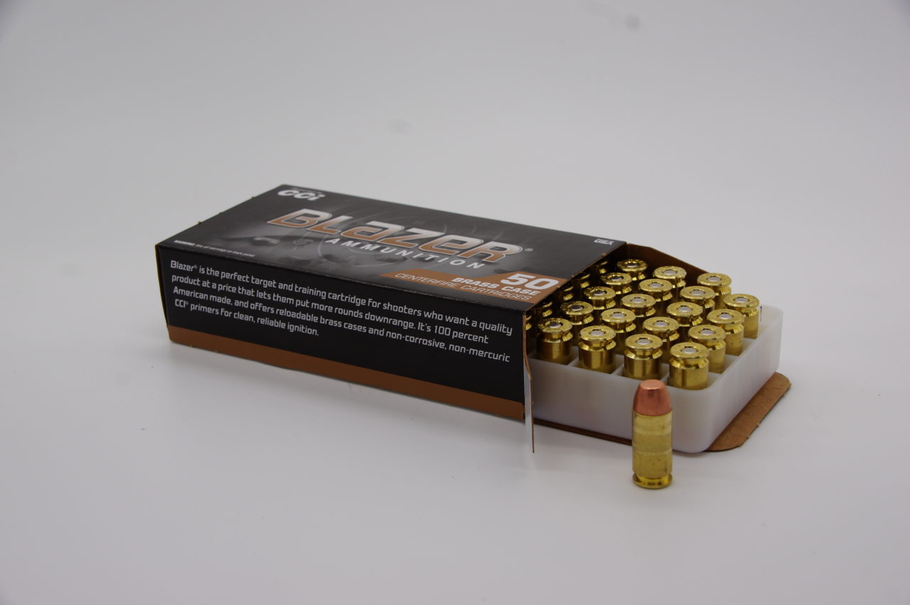 CCI BLAZER BRASS 40S&W 165 GRAIN FULL METAL JACKET, FLAT NOSE 50RDS/BOX